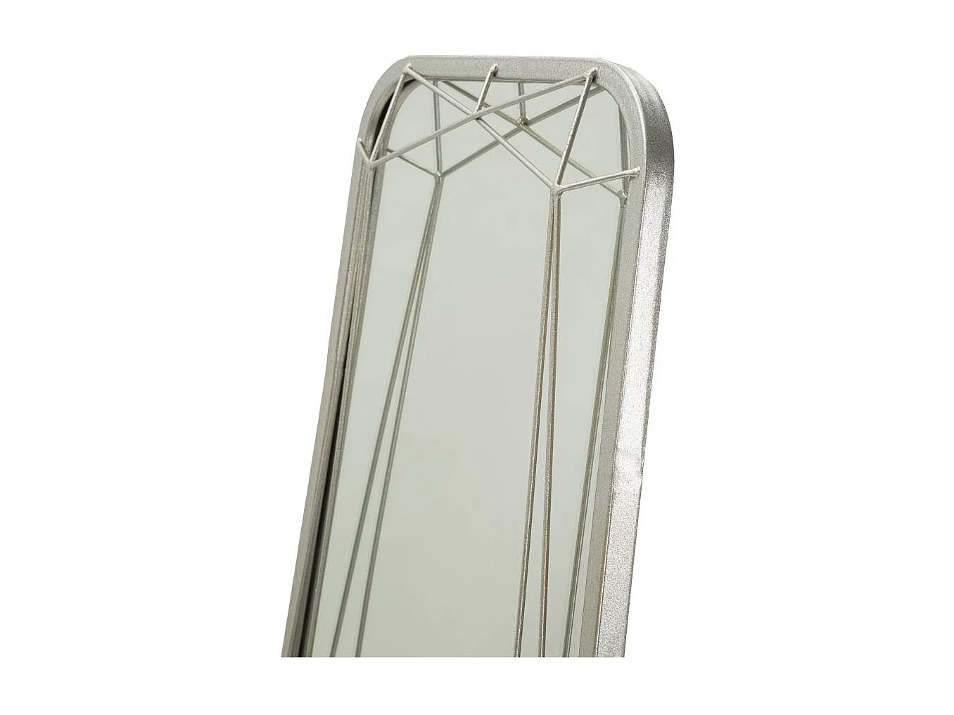 Zilverkleurige metalen vloerspiegel 46x57x153 cm