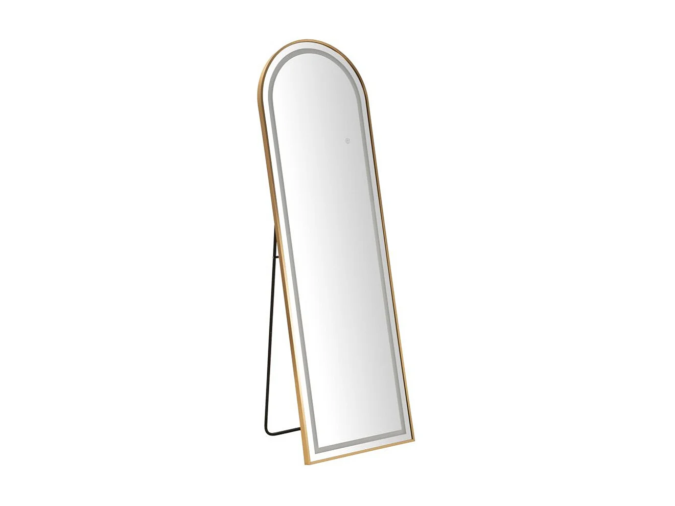 Miroir sur Pied LED "Simple Arc" 160cm Or