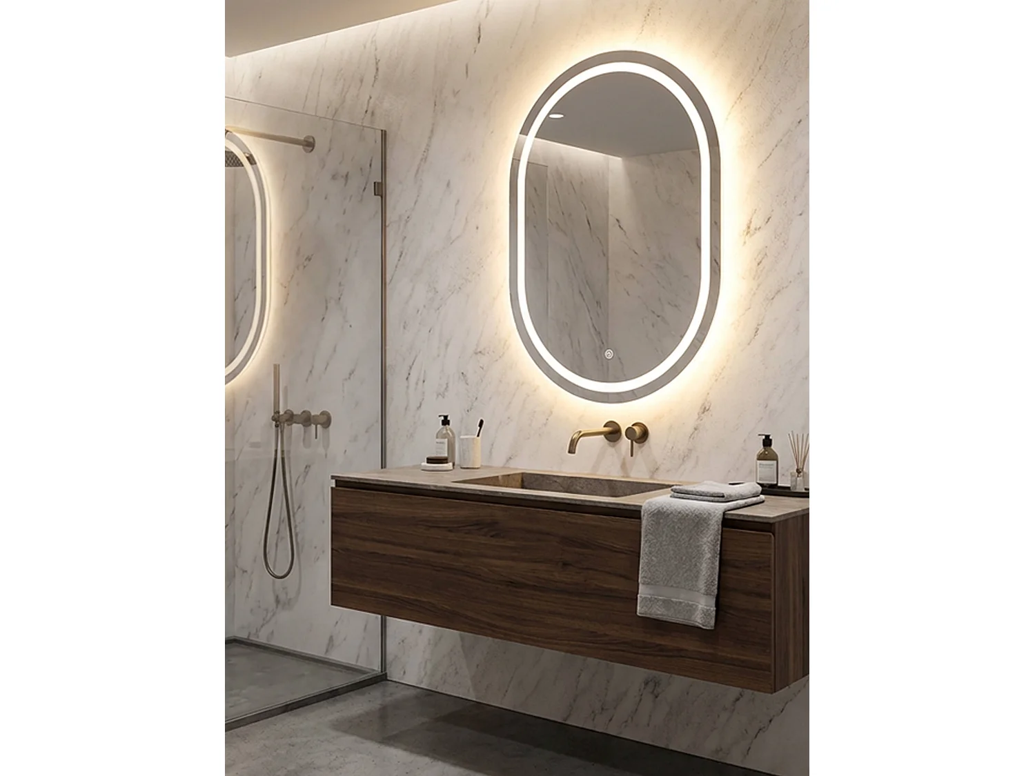 Wandspiegel met LED-verlichting 60x3,5x80 cm