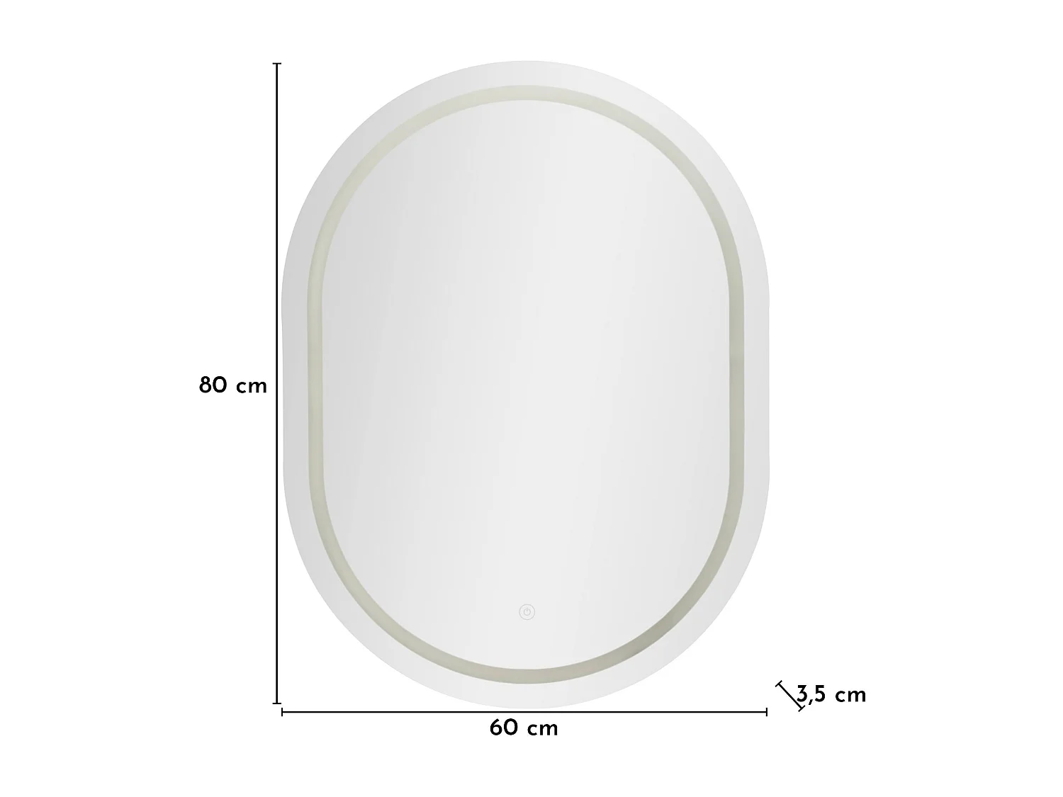 Wandspiegel met LED-verlichting 60x3,5x80 cm