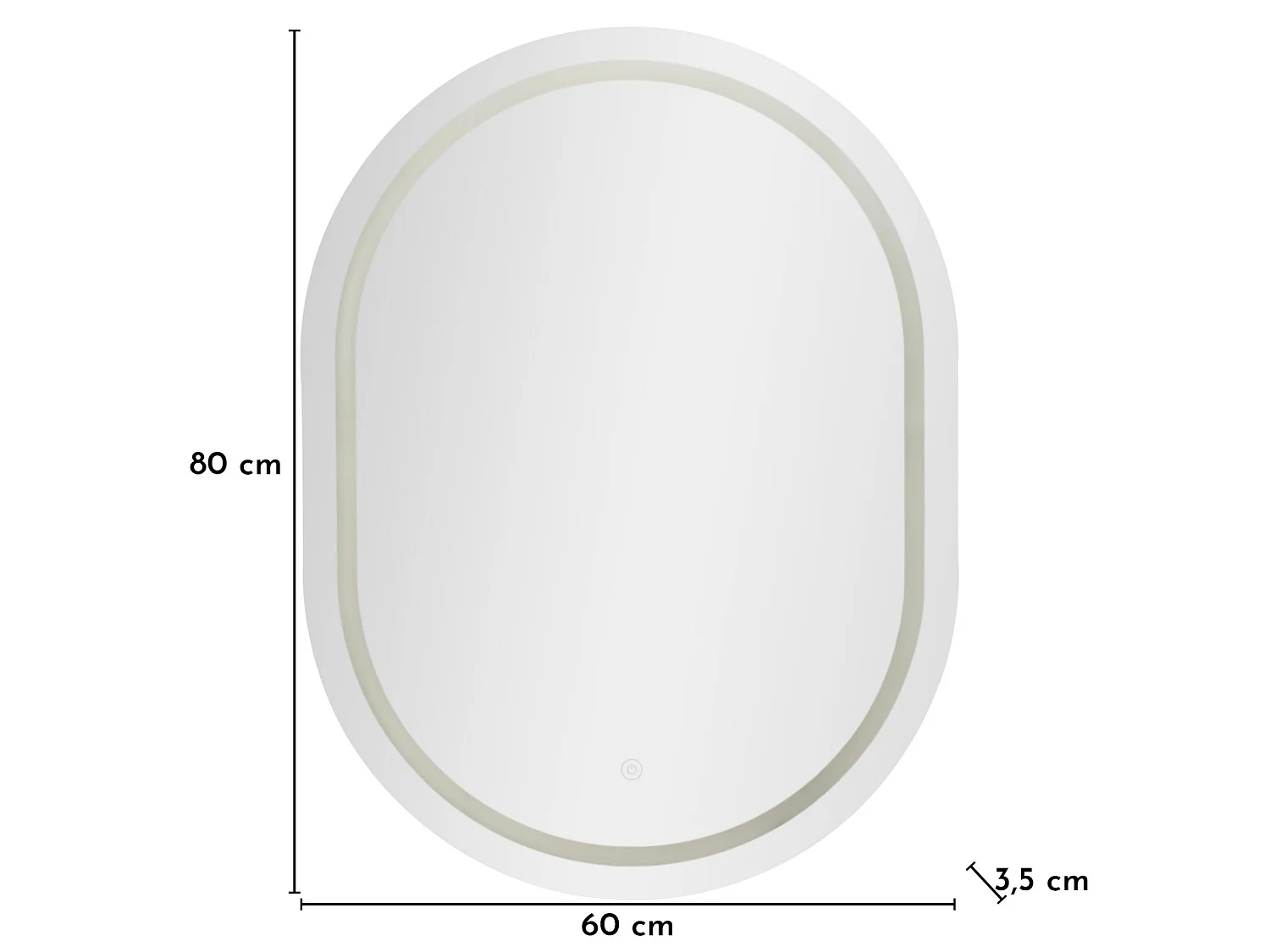 Wandspiegel met LED-verlichting 60x3,5x80 cm
