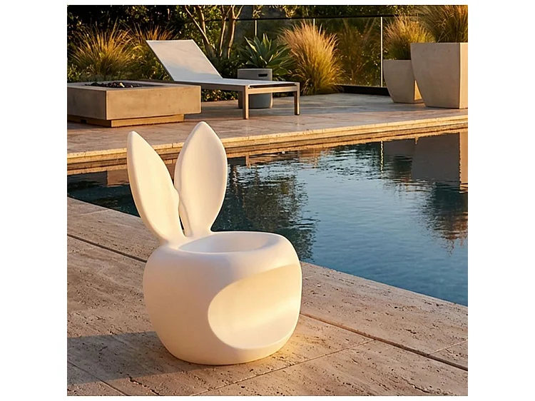 Chaise bunny blanche cm 57x55x79 (hauteur d'assise cm 39)