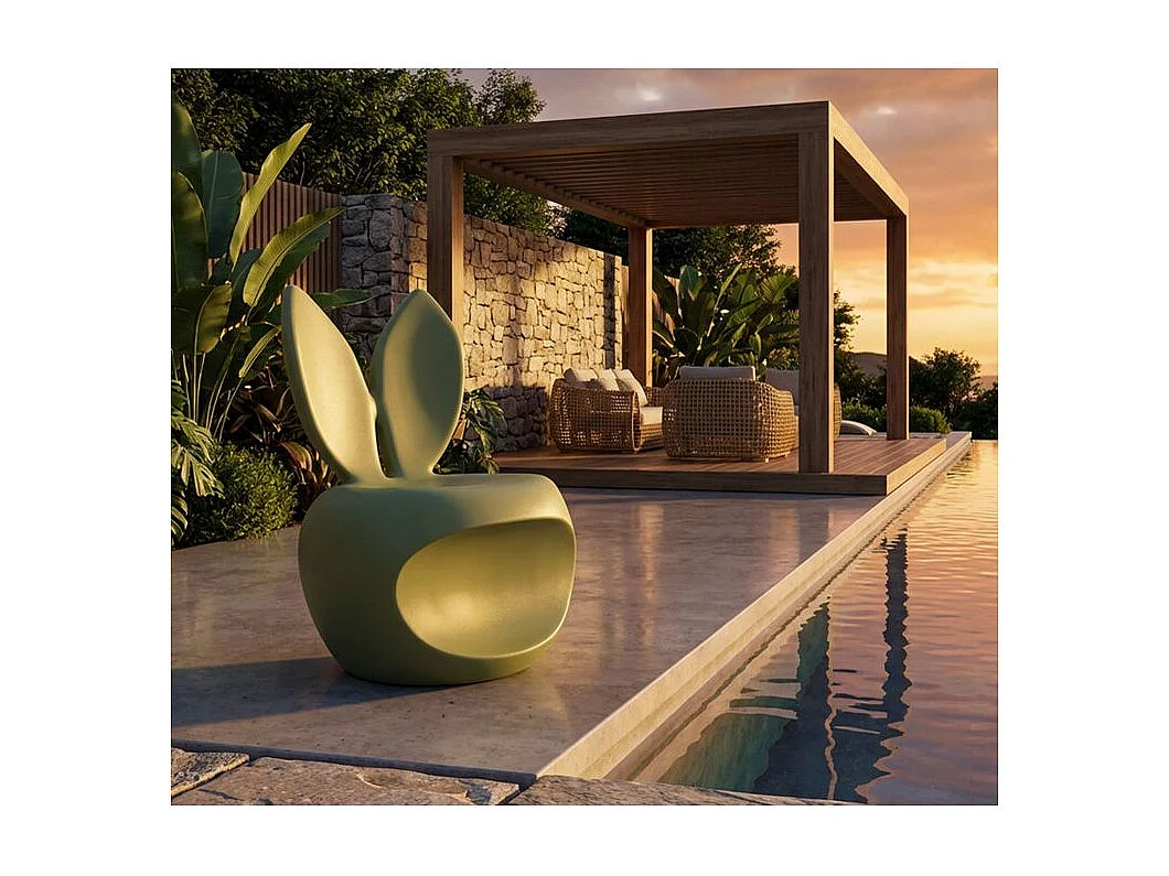 Chaise bunny verte cm 57x55x79 (hauteur d'assise cm 39)