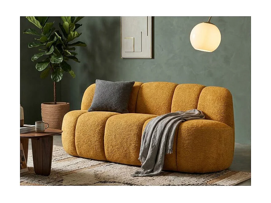 Canapé 2 places Ball moutarde design moderne et vibrant