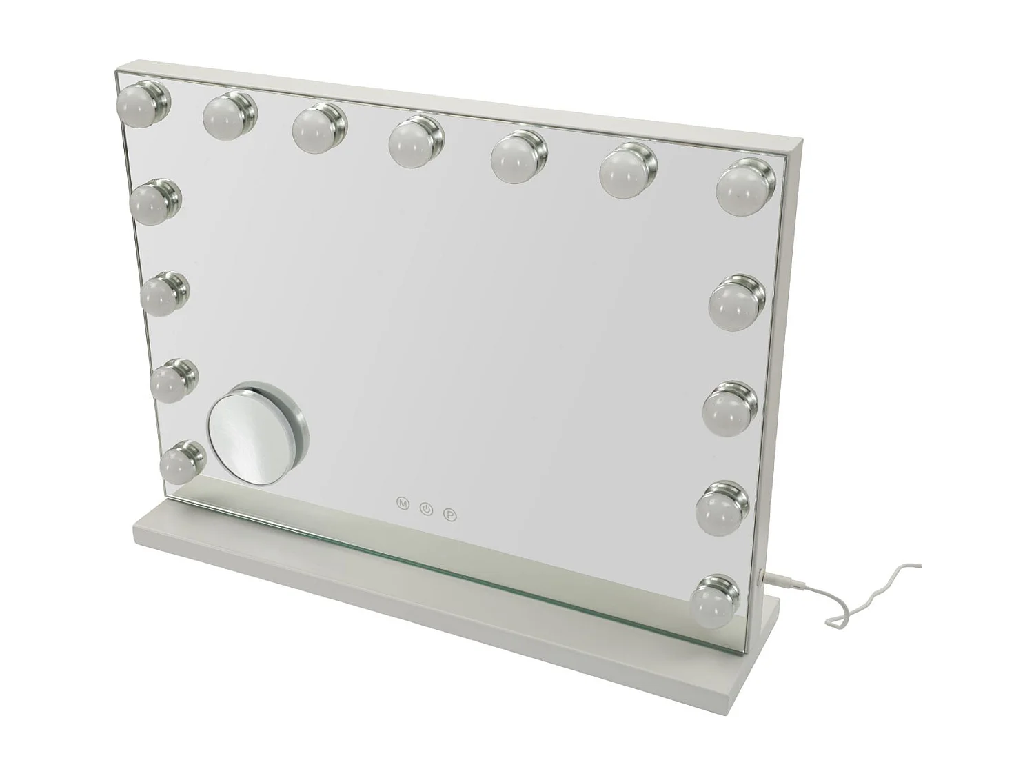 Miroir de table Hollywood avec éclairage LED, 55 x 14 x 43 cm