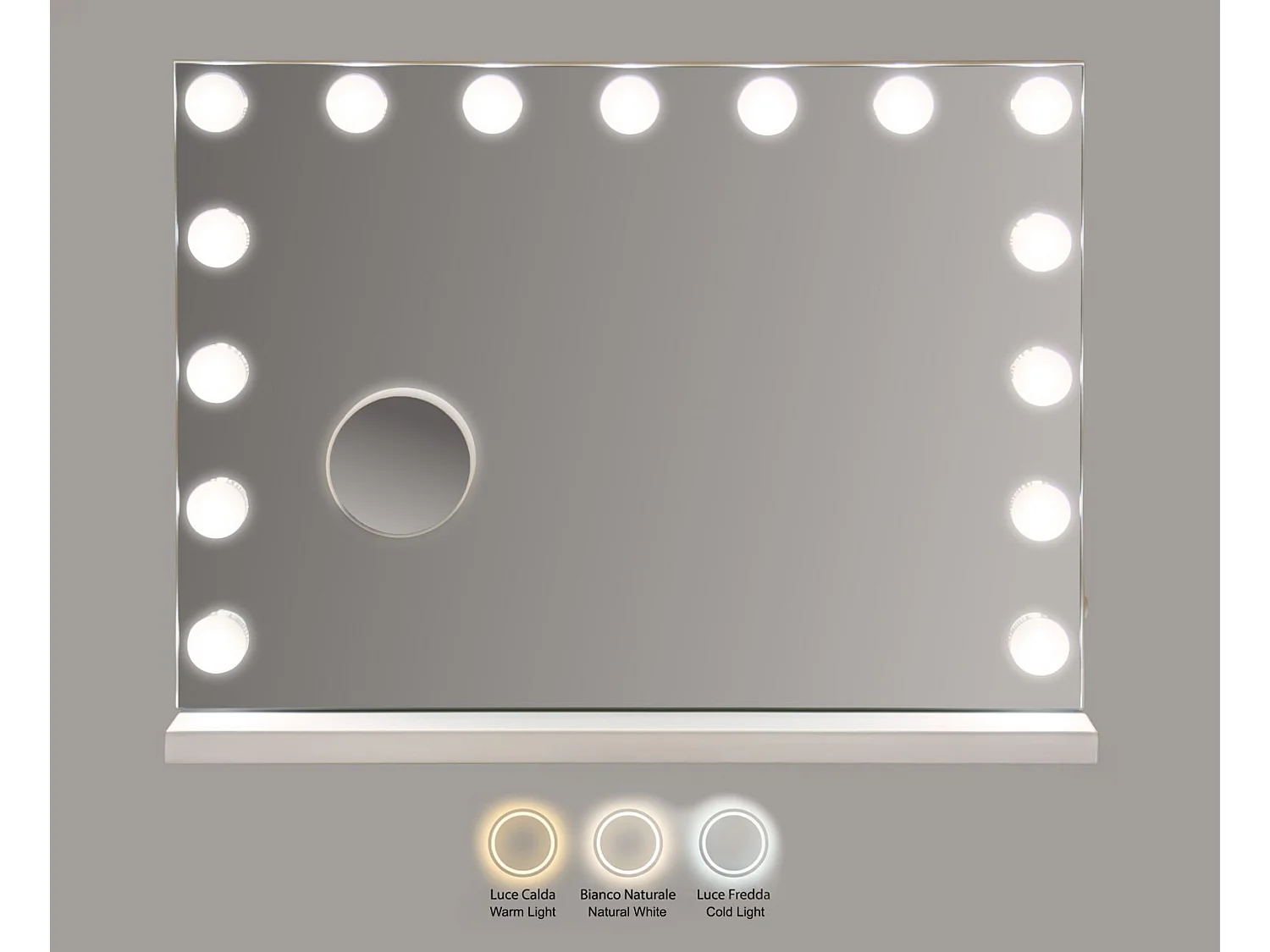 Miroir de table Hollywood avec éclairage LED, 55 x 14 x 43 cm