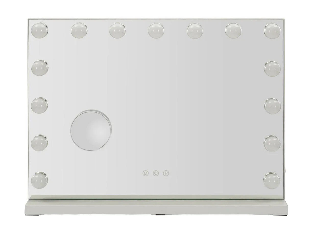 Miroir avec LED "Hollywood" 55cm Blanc