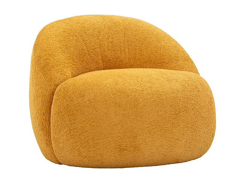 Fauteuil Ginevra moutarde bouclé design contemporain
