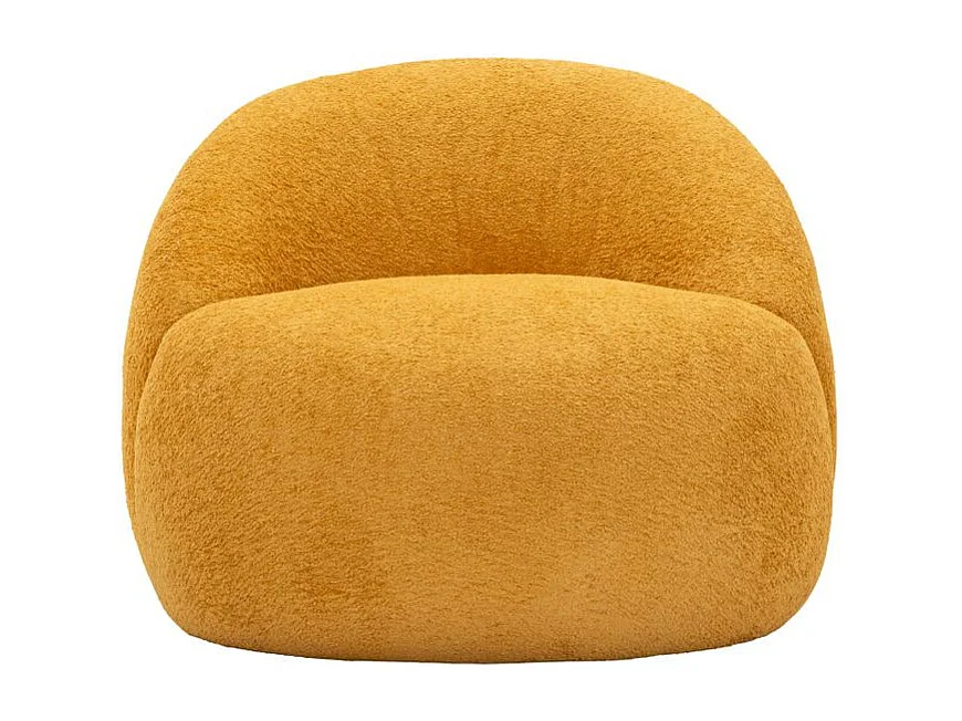 Fauteuil Ginevra moutarde bouclé design contemporain