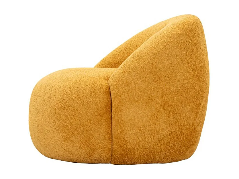 Fauteuil Ginevra moutarde bouclé design contemporain