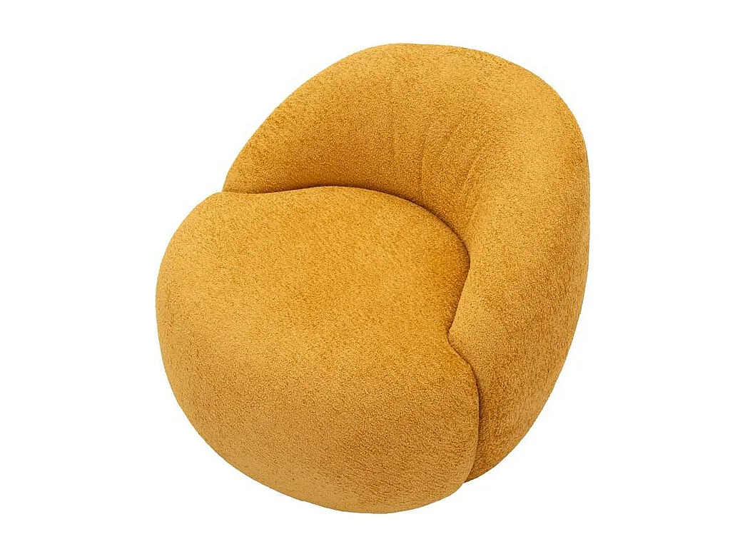 Fauteuil Ginevra moutarde bouclé design contemporain