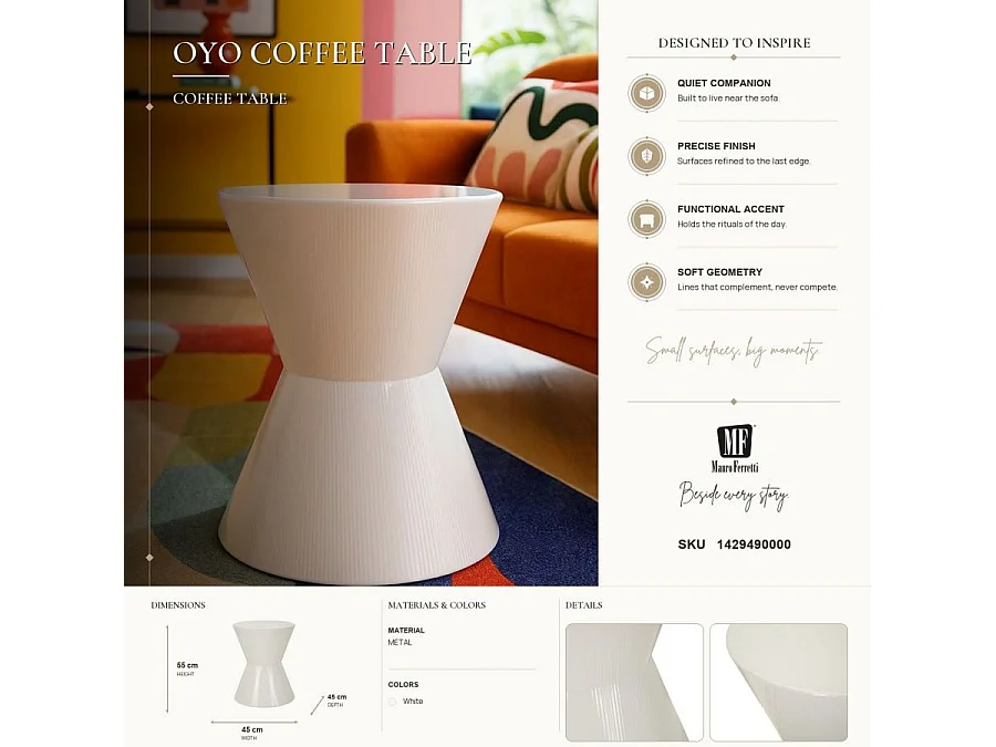 Oyo salontafel, 45 cm diameter x 55 cm hoogte