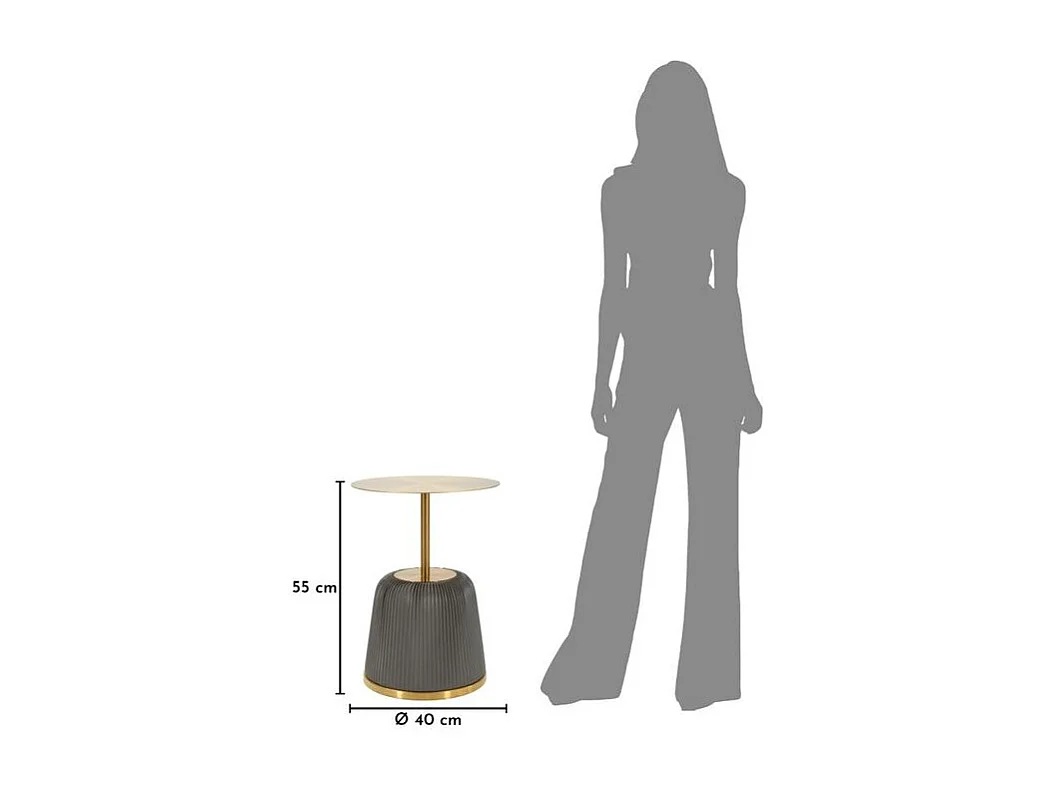 Table d'appoint egle grise ø 40x55