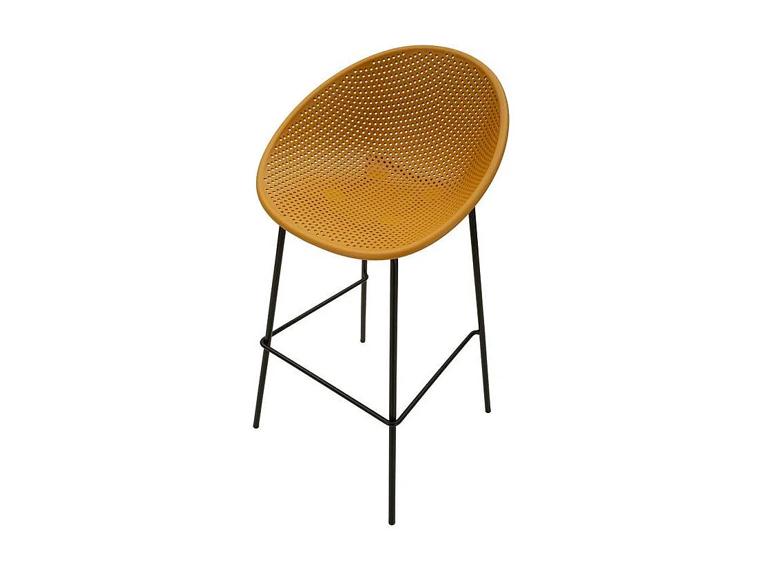 Lot de 2 tabourets de bar Ibiza moutarde