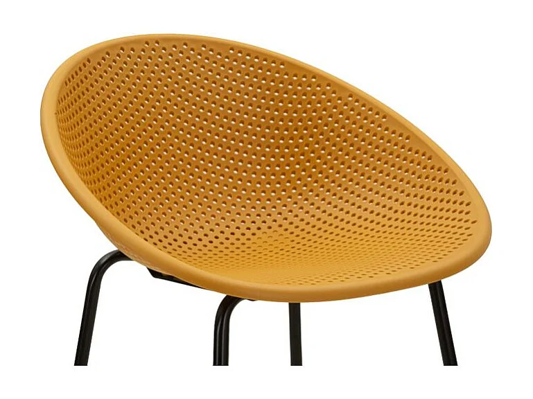 Lot de 2 tabourets de bar Ibiza moutarde