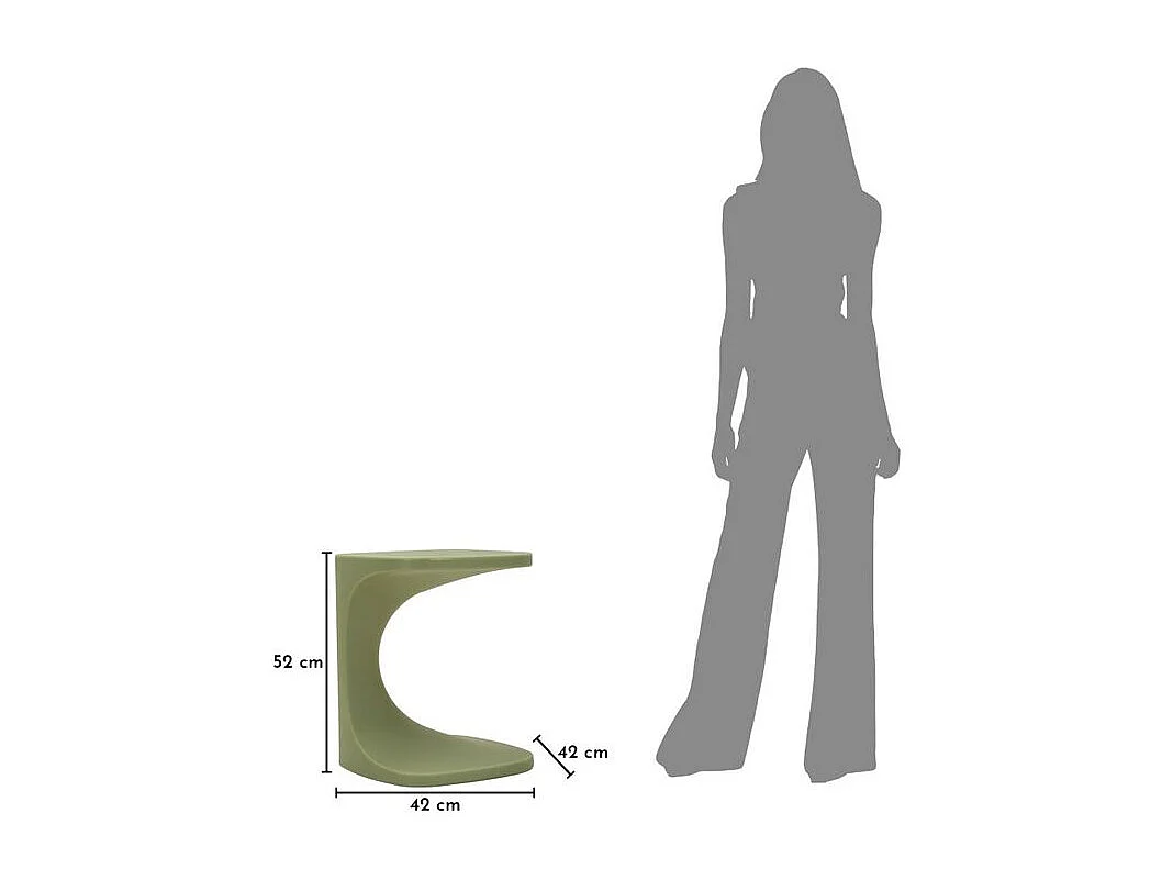 Ibiza groene bijzettafel 42 x 42 x 52 cm