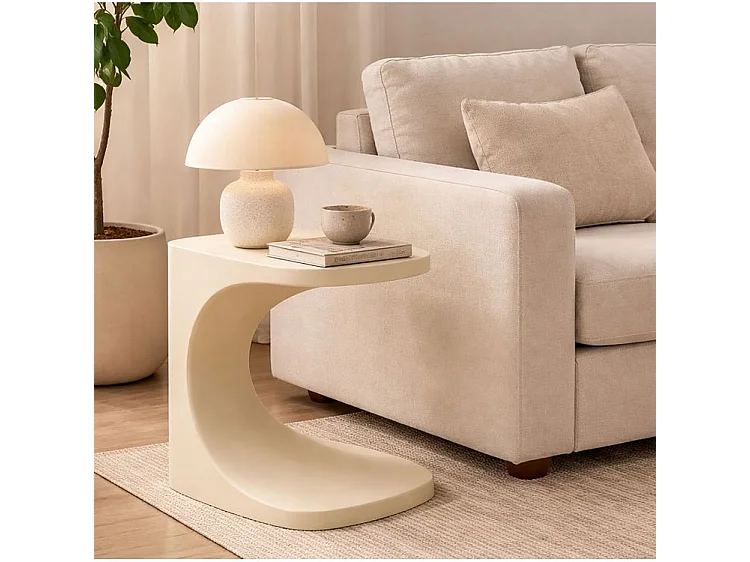 Ibiza bijzettafel wit 42 x 42 x 52 cm