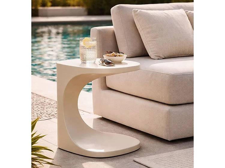 Ibiza bijzettafel wit 42 x 42 x 52 cm