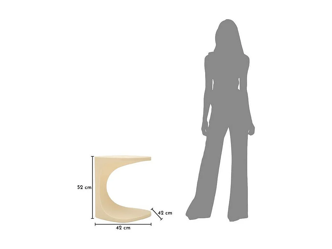 Ibiza bijzettafel wit 42 x 42 x 52 cm