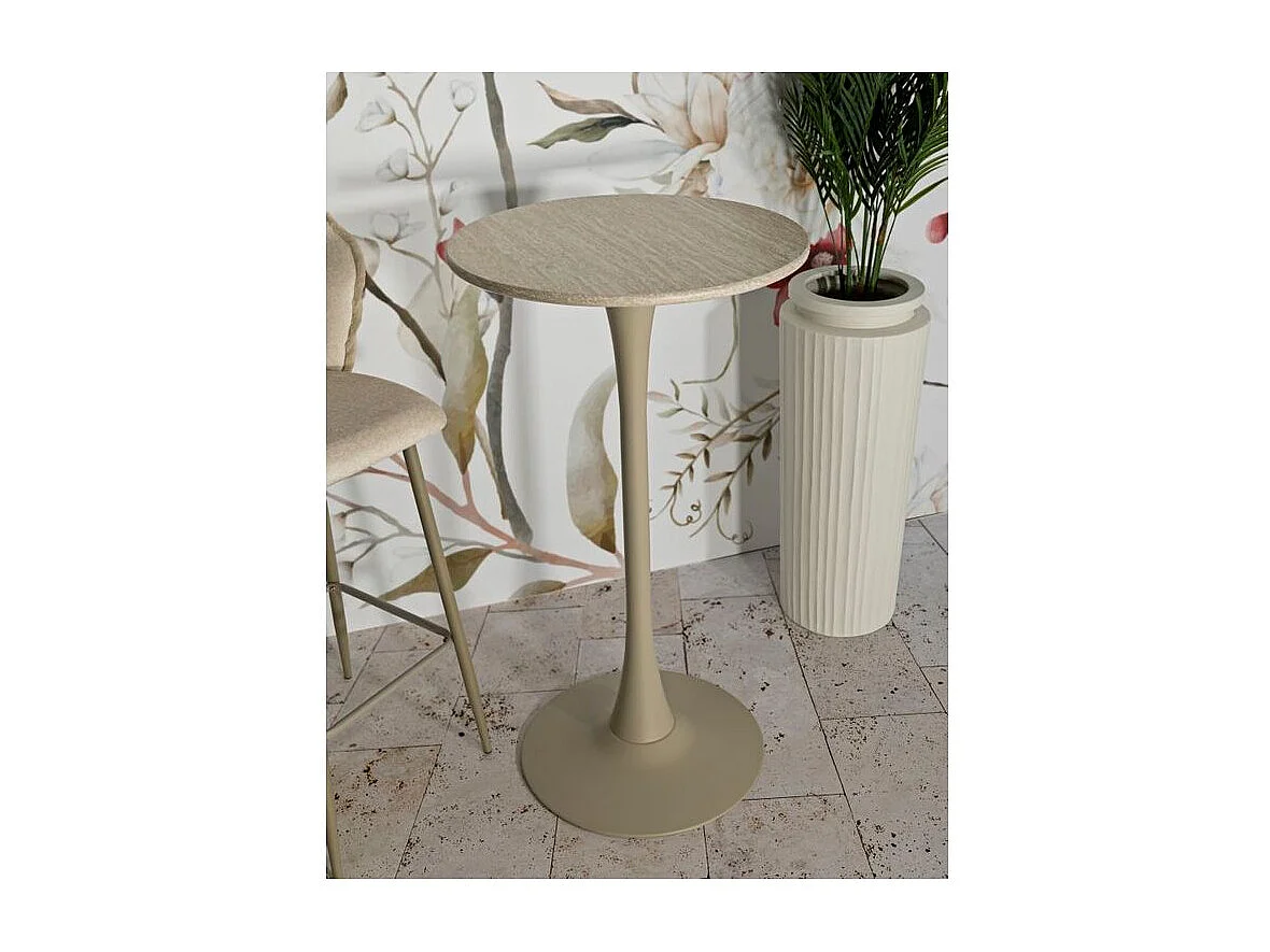 Table de bar Alaska crème design moderne élégant