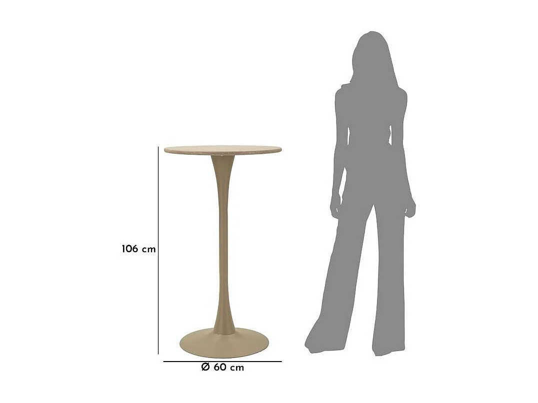 Table de bar Alaska crème design moderne élégant