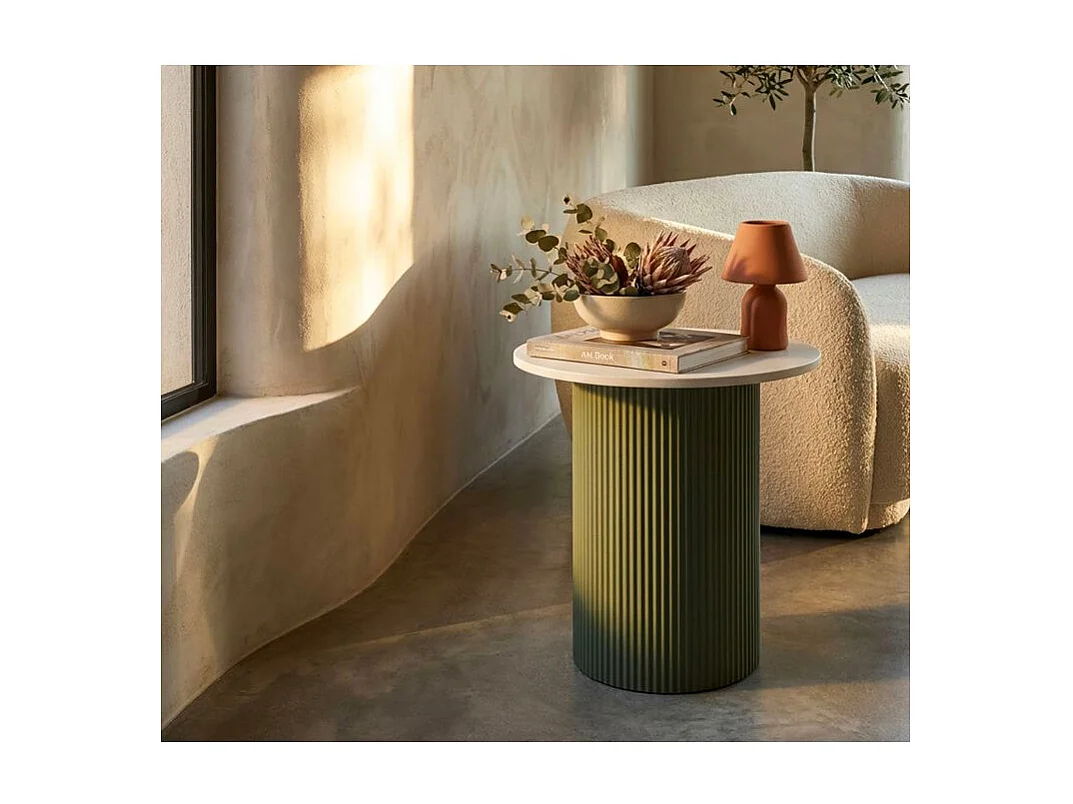 Mesita auxiliar de mármol de Frankfurt, 40 x 42 x 45 cm