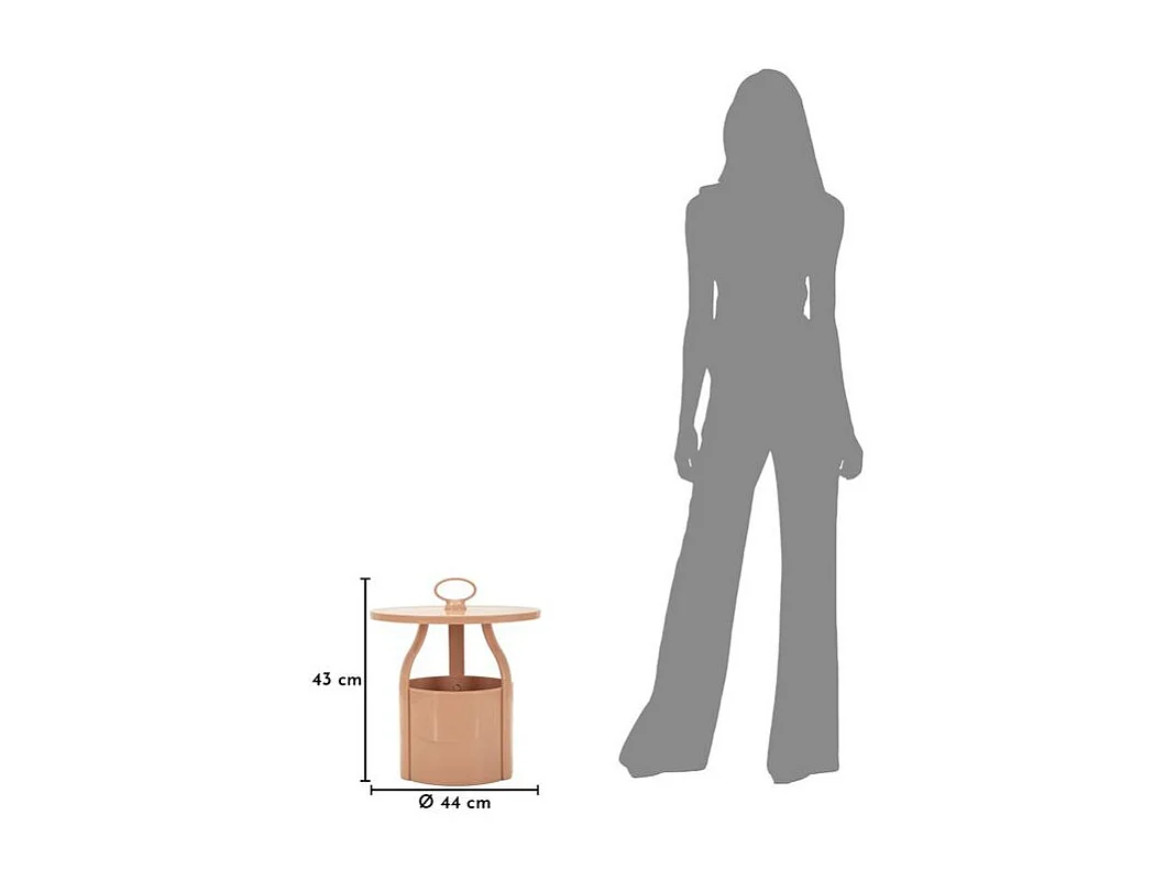 Table d'appoint iris rose cm ø 44 x 43