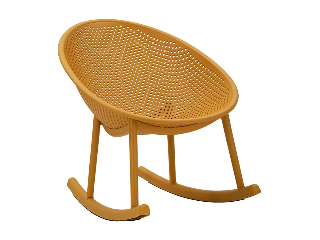 Chaise roching moutarde ibiza cm 66x88x80 (hauteur d'assise cm 38)