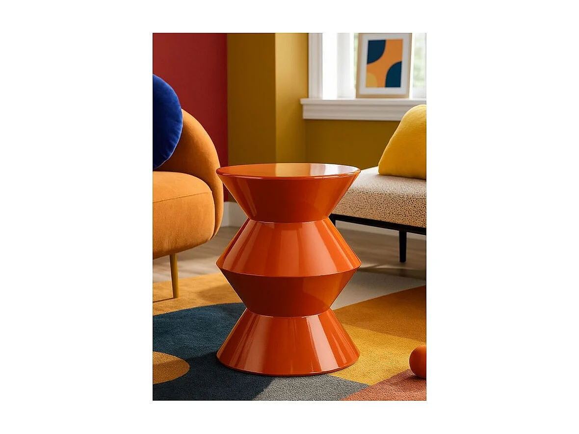 Mesita auxiliar Zag naranja, 37,5 cm de diámetro x 45 cm de alto