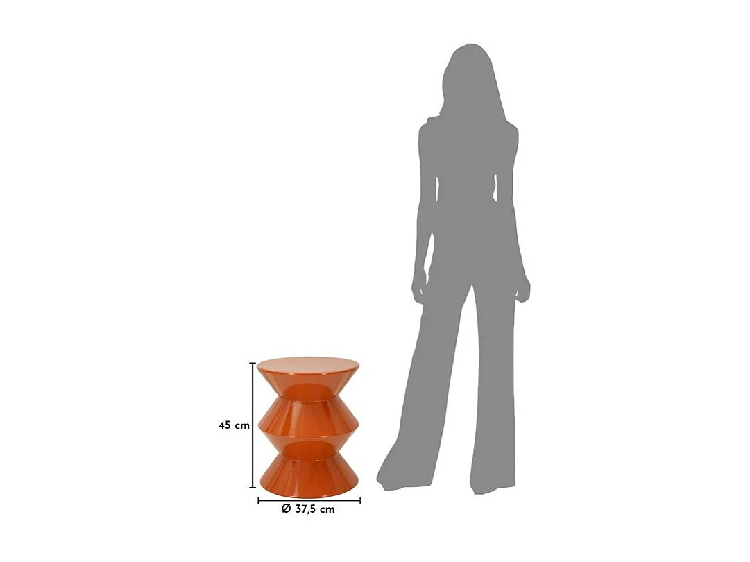 Mesita auxiliar Zag naranja, 37,5 cm de diámetro x 45 cm de alto