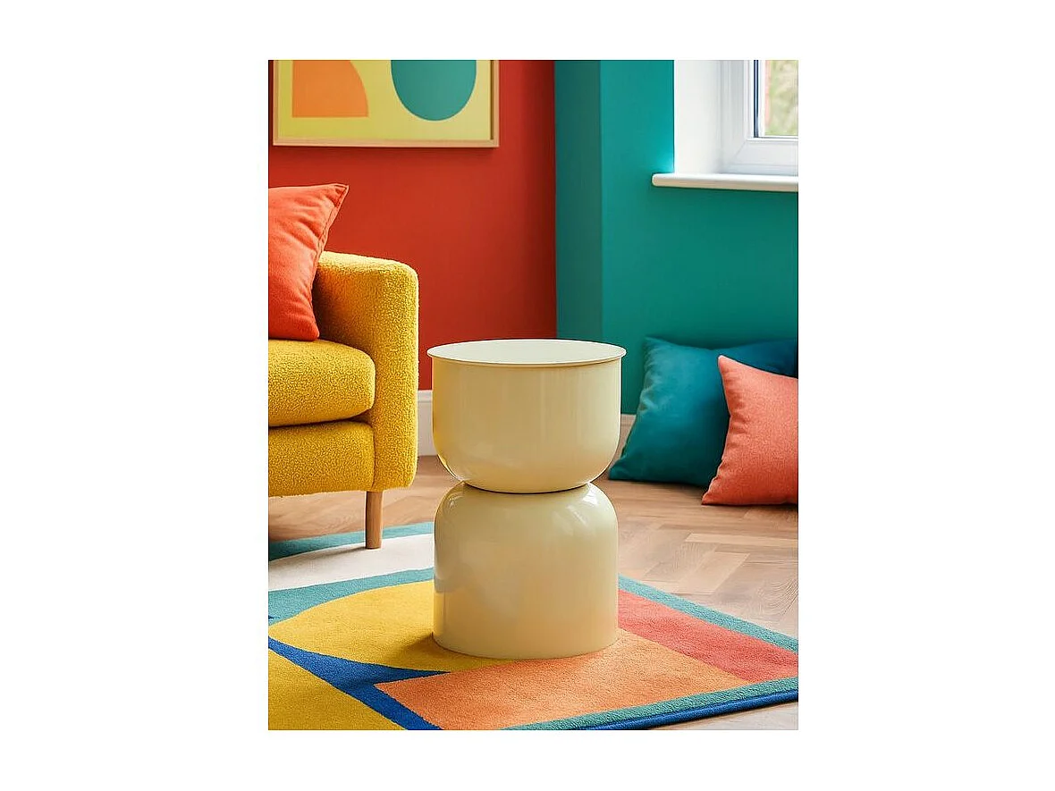 Table d'appoint oyi crème cm ø 31 x 46