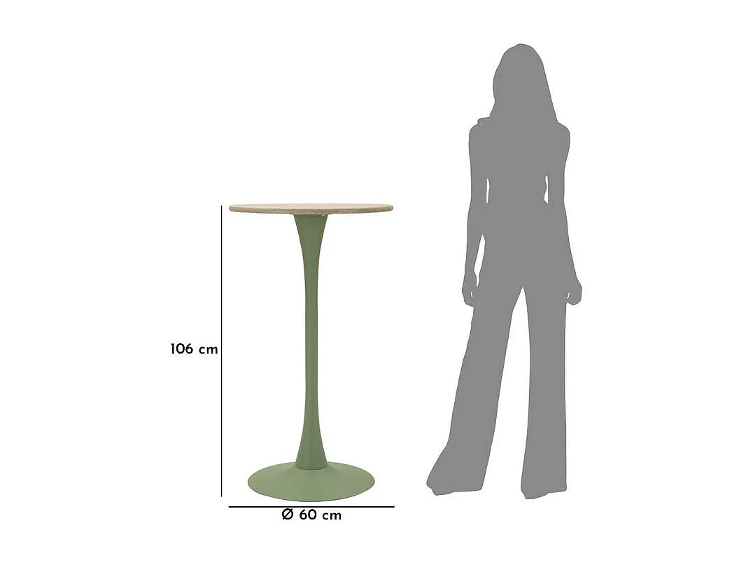 Table de bar Alaska verte design moderne élancé