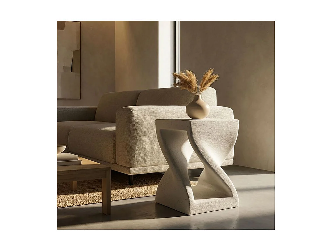 Z-vormige bijzettafel, modern compact ontwerp, geschikt voor binnen- en buitengebruik.