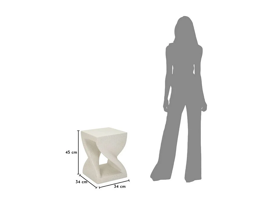 Z-vormige bijzettafel, modern compact ontwerp, geschikt voor binnen- en buitengebruik.