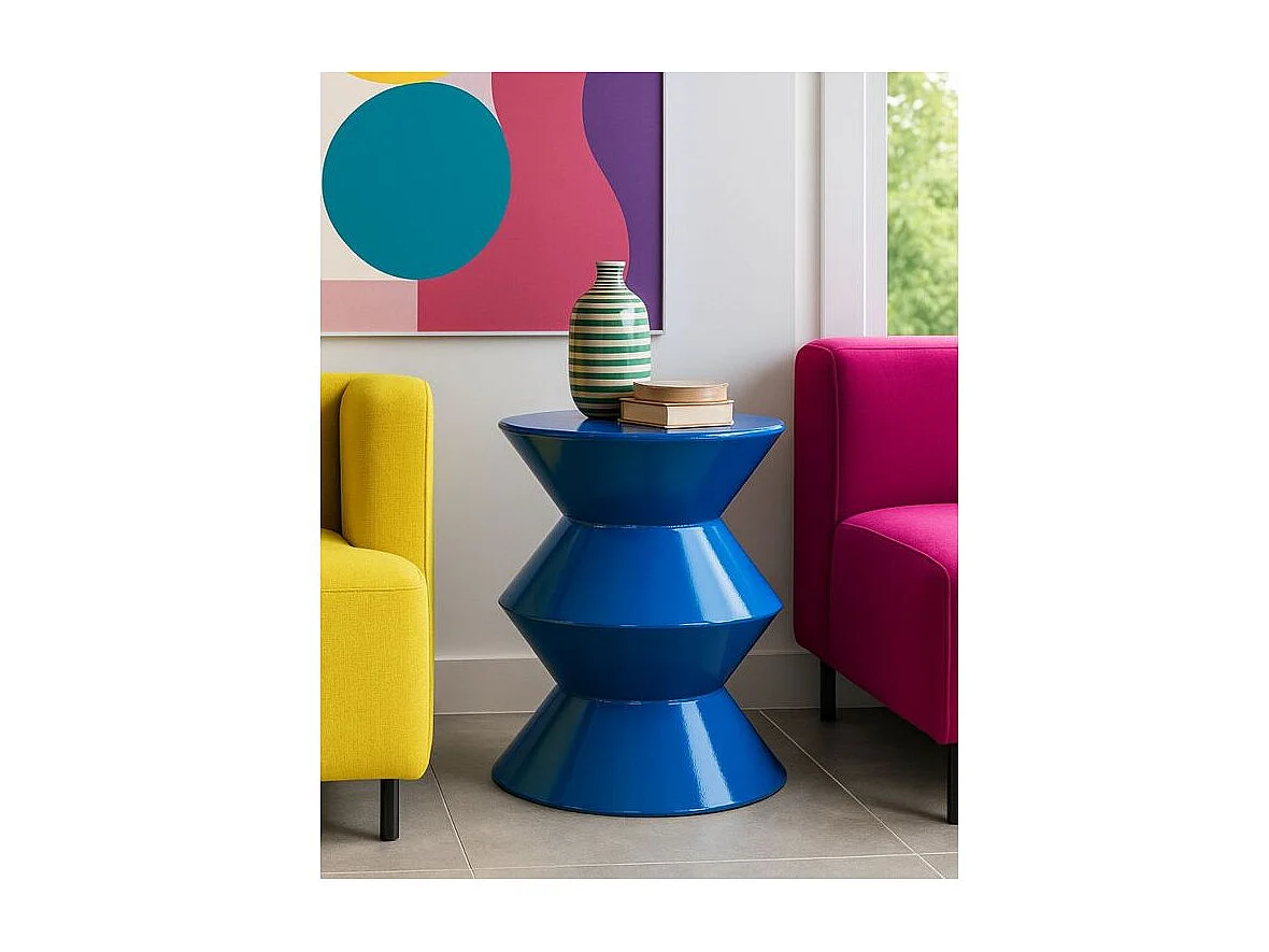 Mesita auxiliar Blue Zag ø 37,5 x 45 cm