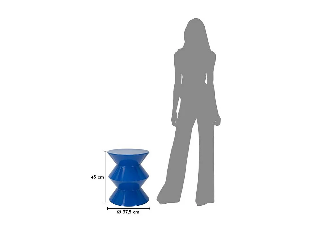 Mesita auxiliar Blue Zag ø 37,5 x 45 cm