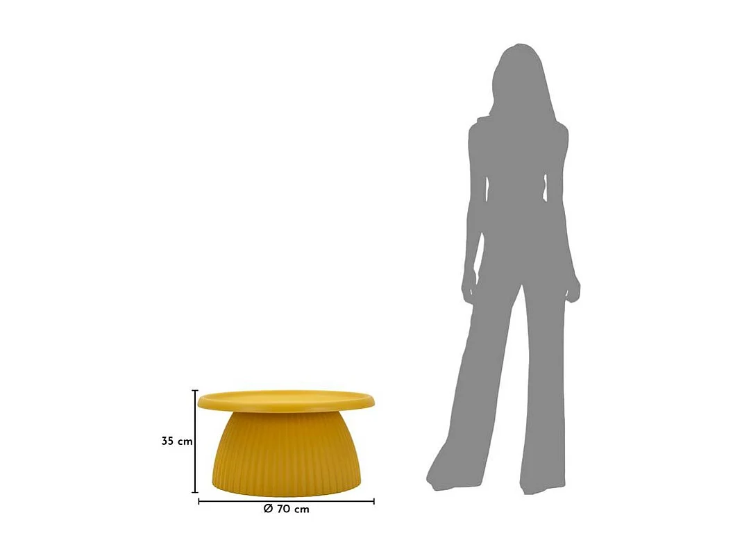 Table basse geax moutarde cm ø 70x35