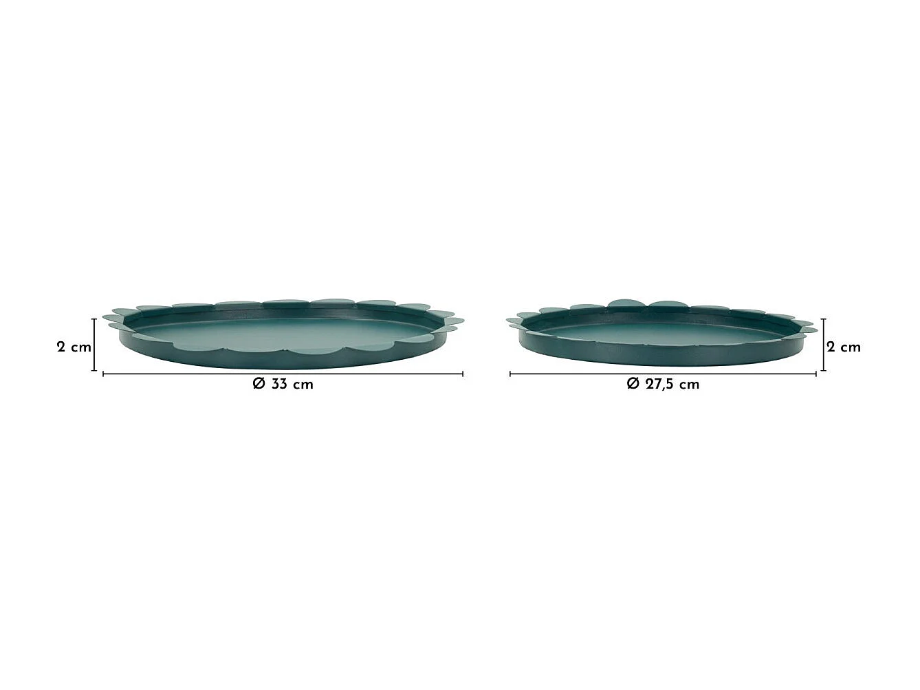 Turquoise metalen zakleegmaker, set van 2 stuks Ø 33×2–27,5×2