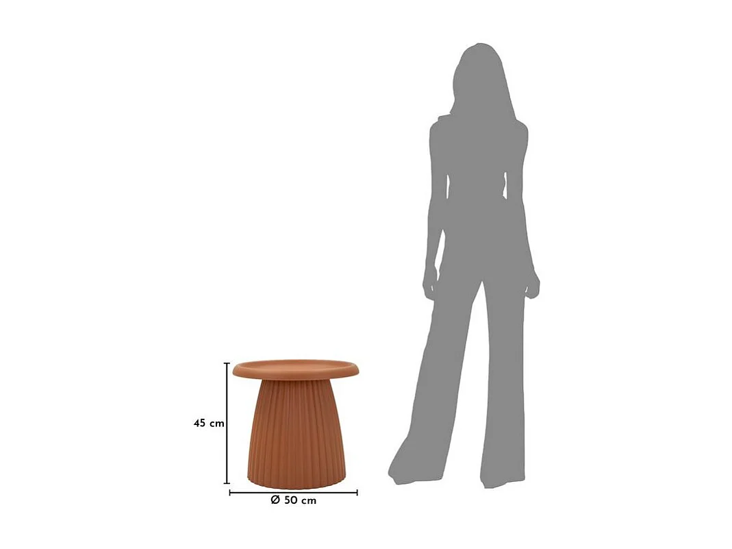 Table d'appoint geax rouge ø 50x45