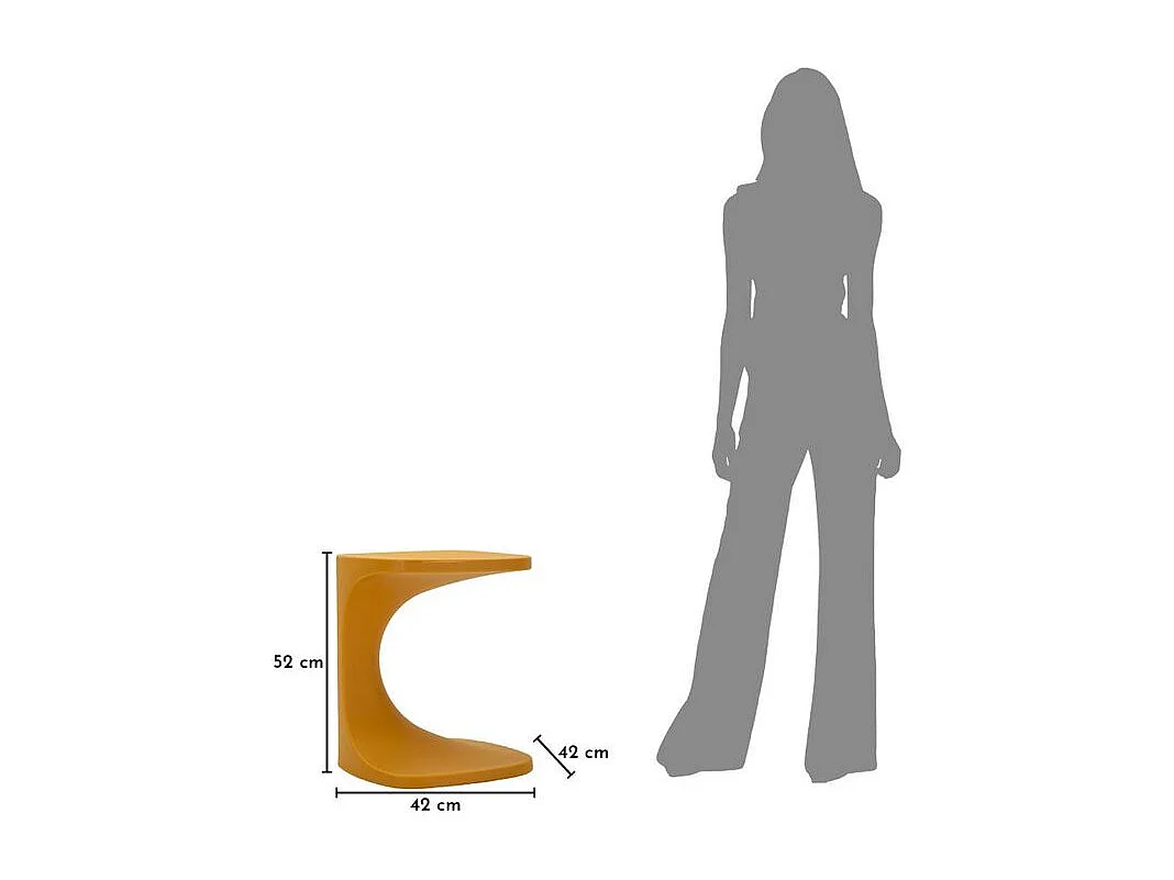 Table d'appoint ibiza moutarde 42 x 42x52