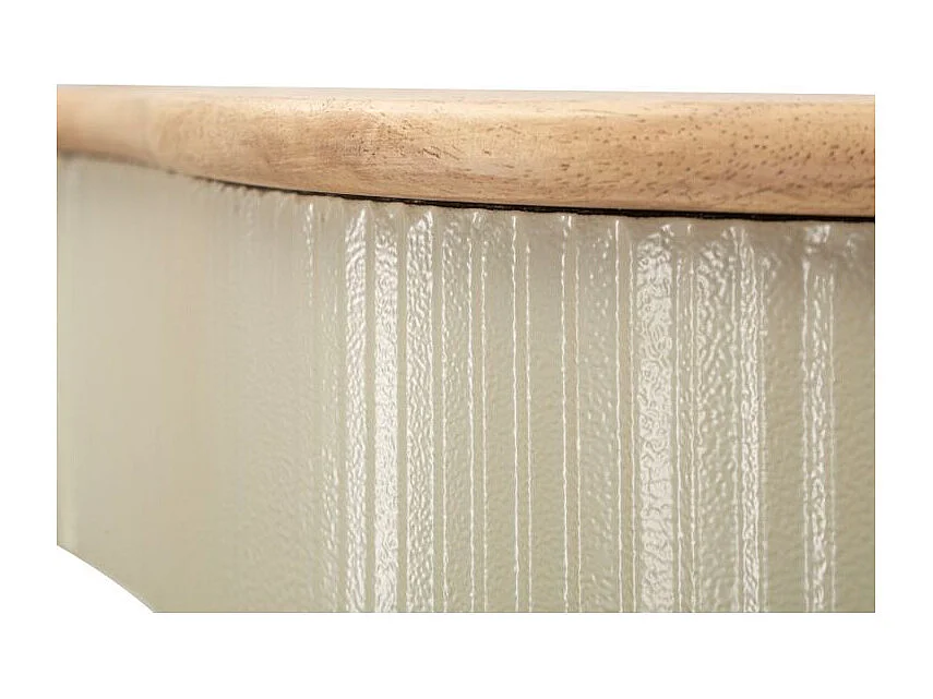 Mensole in metallo beige e legno, set 2 pz cm 86×18×12–65×16×12
