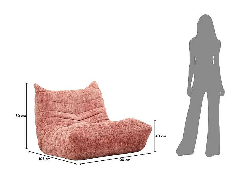 Fauteuil masque rose cm 103x100x80 (compressé)