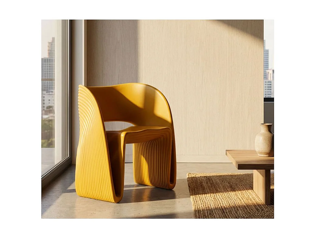 Fauteuil sable moutarde 65x57,5x76 (hauteur d'assise 45cm)