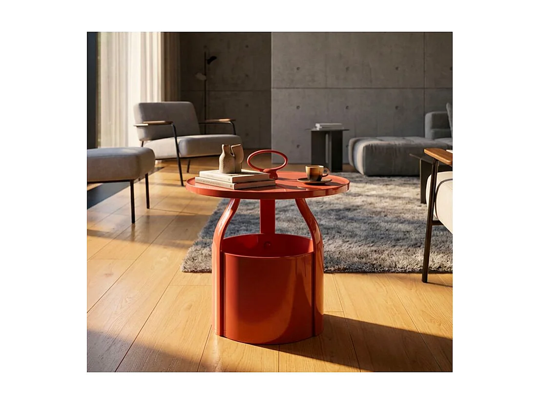 Table d'appoint iris rouge cm ø 44 x 43