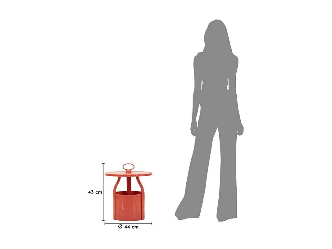 Table d'appoint iris rouge cm ø 44 x 43