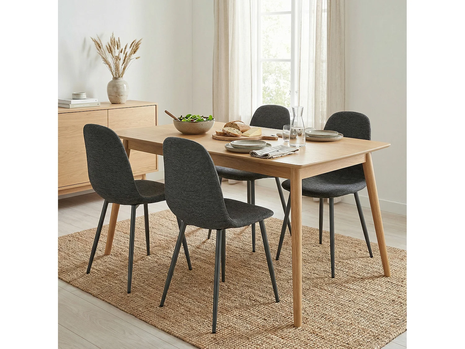 Lot de 4 chaises de salle à manger scandinave, CHARLTON