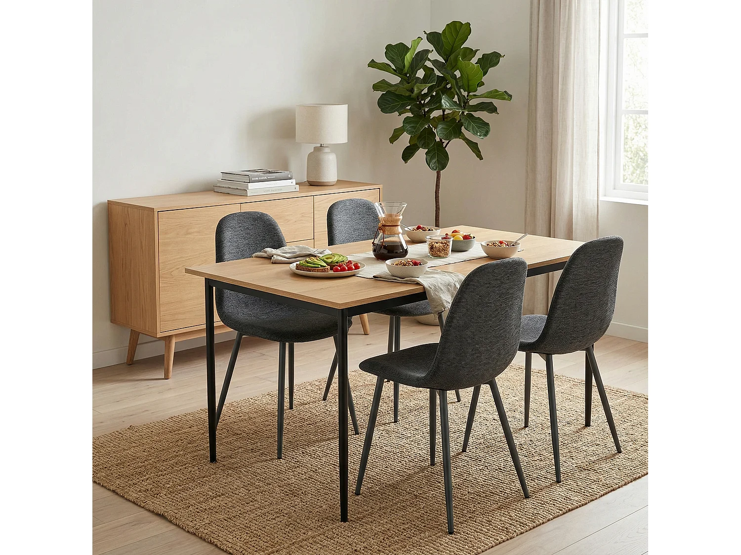 Lot de 4 chaises de salle à manger scandinave, CHARLTON