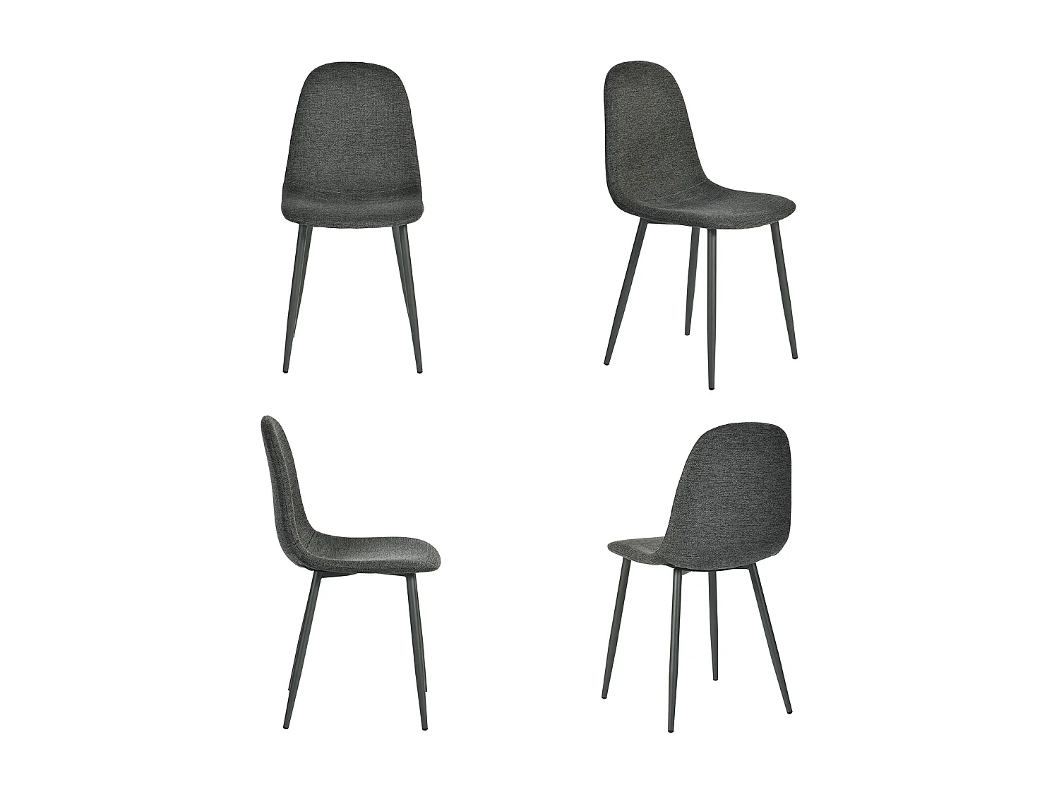 Lot de 4 chaises de salle à manger scandinave, CHARLTON
