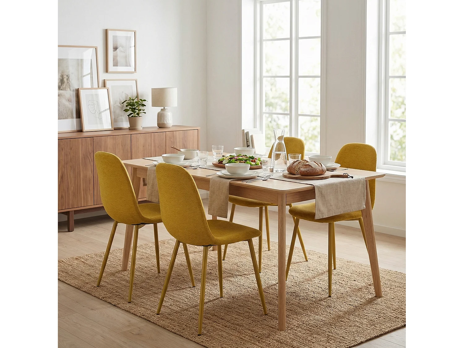 Lot de 4 chaises de salle à manger scandinave, CHARLTON