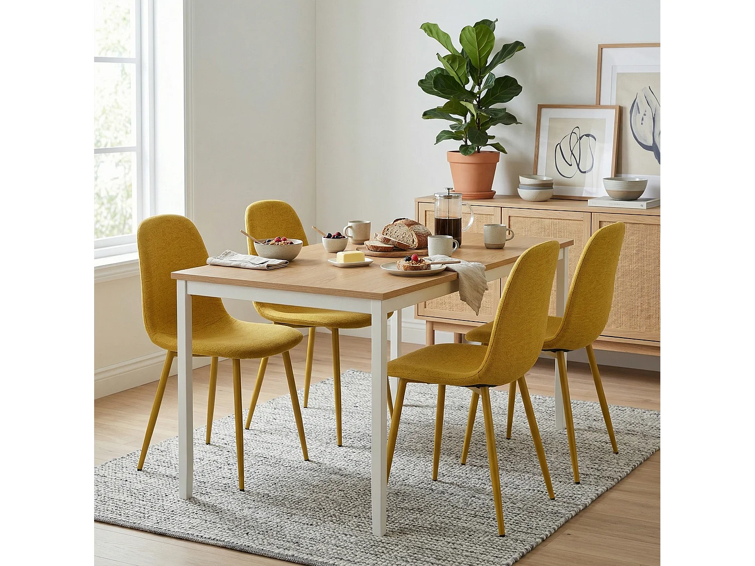 Lot de 4 chaises de salle à manger scandinave, CHARLTON